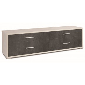 Mobile TV 4 Cassetti Moderno Credenza 180 Bianco Noce Cassettiera Legno