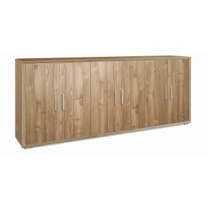 Armadio Credenza Mobile Basso Noce Porta TV Moderno 6 Ante 200 cm Legno