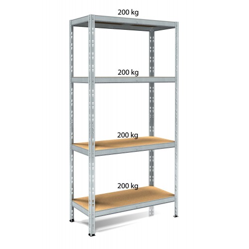 Scaffali in Metallo 4 Ripiani Legno 80x30 Scaffalatura Rinforzata Modulare