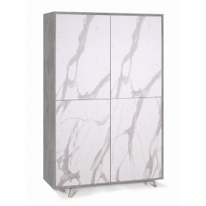 Mobile Credenza 4 Ante Cemento Marmo Madia Buffet Armadio Dispensa Piattaia