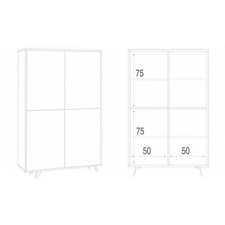 Mobile Credenza 4 Ante Cemento Marmo Madia Buffet Armadio Dispensa Piattaia