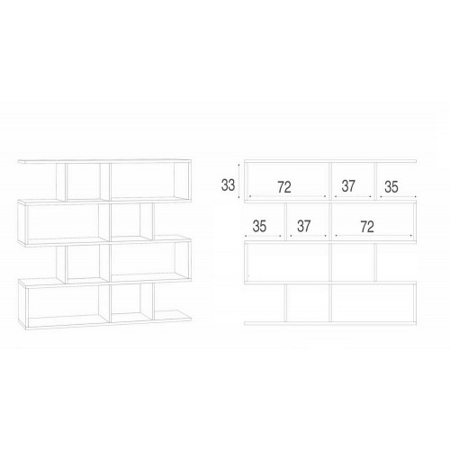 Libreria Modulare Bianco a Giorno Moderna Mensole Scaffale Ufficio Studio