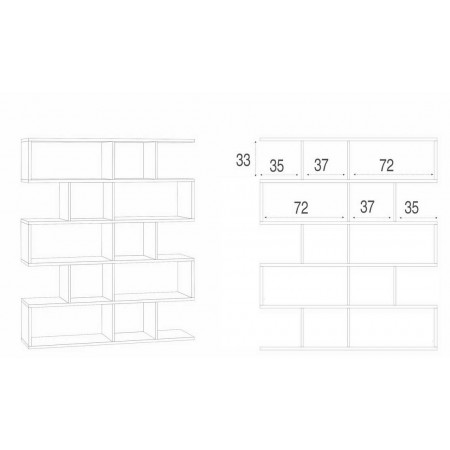Libreria Modulare Cemento Bianco Giorno Moderna Mensole Scaffale Ufficio