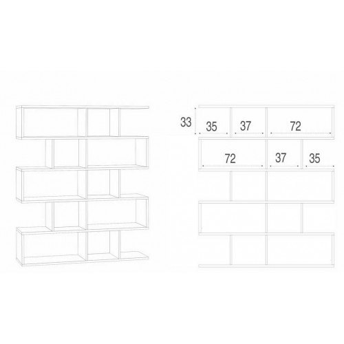Libreria Modulare Cemento Bianco Giorno Moderna Mensole Scaffale Ufficio