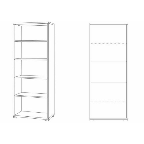 Libreria in Legno Bianco con 5 Ripiani a Giorno Ufficio Scaffale Moderna