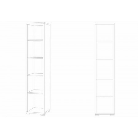 Mobile Libreria Colonna 180 Noce 5 Ripiani Giorno Stretta Studio Legno