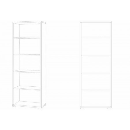 Mobile Libreria Alta 200 Noce in Legno Ripiani Ufficio Scaffale Moderna