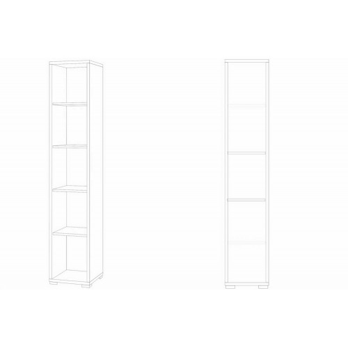 Libreria in Legno Mobile a Colonna 200 Noce 5 Ripiani Giorno da Ufficio