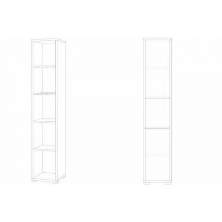Libreria in Legno Mobile a Colonna 200 Noce 5 Ripiani Giorno da Ufficio