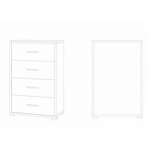 Como Cassettiera Noce 4 Cassetti da Ufficio Camera Documenti in Legno