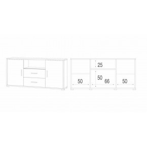 Mobile Credenza 2 Ante 2 Cassetti Noce Contenitore in Legno Tv Soggiorno 2