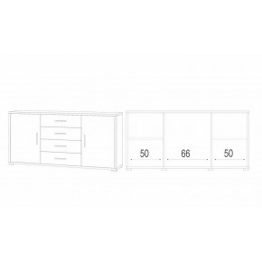 Credenza Noce Nero Mobile 2 Ante 4 Cassetti Contenitore Buffet Tv Soggiorno 2