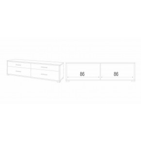 Mobile Moderno 180 Noce Nero TV 4 Cassetti Credenza Cassettiera in Legno 2
