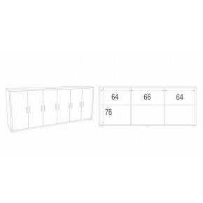 Mobile Basso Bianco Nero Legno Armadio 6 Ante 200 TV Moderno Credenza 2