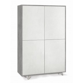 Mobile Cemento Bianco Credenza 4 Ante Armadio Ripiani Soggiorno Ingresso