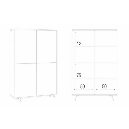 Mobile Cemento Bianco Credenza 4 Ante Armadio Ripiani Soggiorno Ingresso