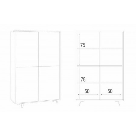 Mobile Cemento Bianco Credenza 4 Ante Armadio Ripiani Soggiorno Ingresso