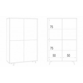 Armadio Ripiani Madia Nero Bianco Mobile 4 Ante Soggiorno Credenza Salotto 2