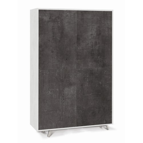 Armadio Credenza Ripiani 4 Ante Soggiorno Bianco Nero Mobile Ingresso