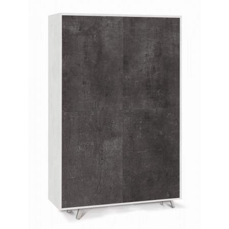 Armadio Credenza Ripiani 4 Ante Soggiorno Bianco Nero Mobile Ingresso
