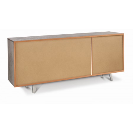 Mobile Armadio 3 Ante Grigio Cemento Marmo Contenitore Soggiorno Credenza