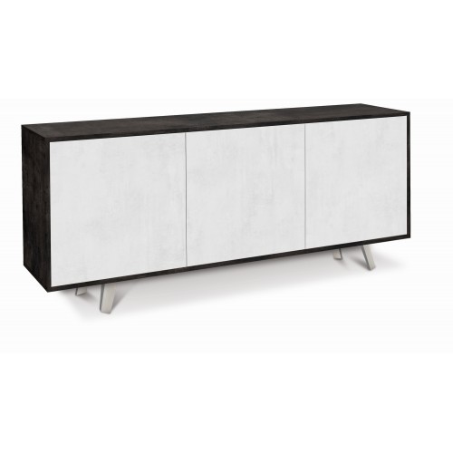 Armadio Mobile Madia Contenitore Buffet Nero Bianco Soggiorno Credenza