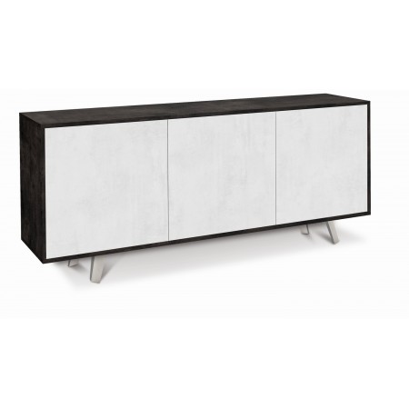 Armadio Mobile Madia Contenitore Buffet Nero Bianco Soggiorno Credenza