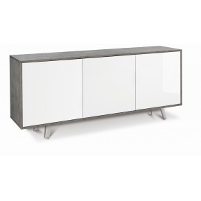 Madia Bianco Lucido Armadio 3 Ante Credenza Contenitore Buffet Soggiorno