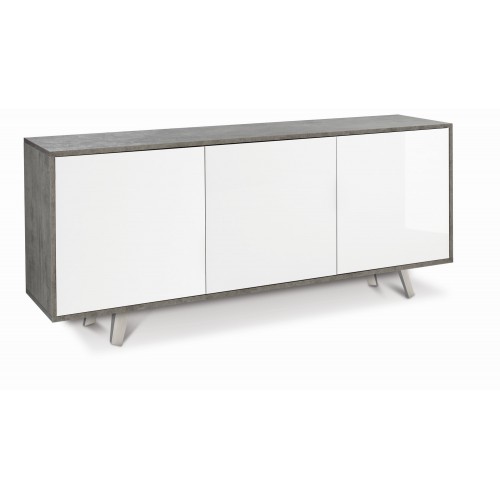 Madia Bianco Lucido Armadio 3 Ante Credenza Contenitore Buffet Soggiorno