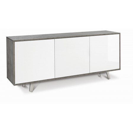 Madia Bianco Lucido Armadio 3 Ante Credenza Contenitore Buffet Soggiorno