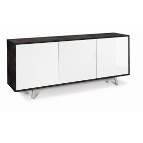 Armadio Buffet 3 Ante Madia Credenza Contenitore Nero Lucido Soggiorno