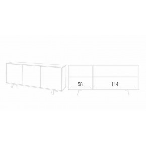 Armadio Bianco Lucido Soggiorno Buffet 3 Ante Madia Credenza Contenitore 2