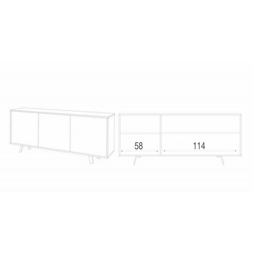 Armadio Bianco Lucido Soggiorno Buffet 3 Ante Madia Credenza Contenitore