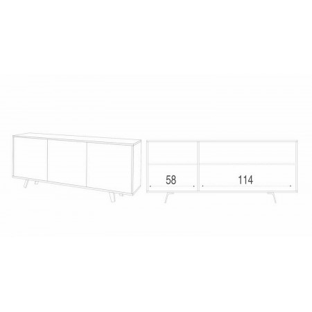 Armadio Bianco Lucido Soggiorno Buffet 3 Ante Madia Credenza Contenitore