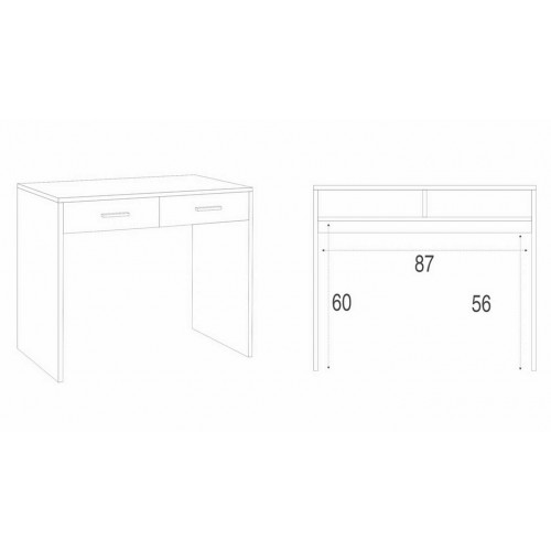Mobile Scrivania Bianco Olmo 90 cm Cassetti in Legno Salvaspazio Ufficio