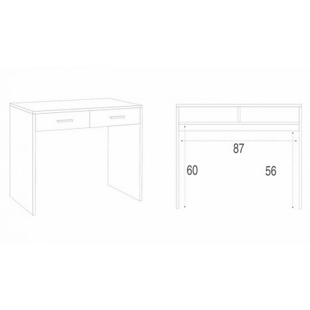 Mobile Scrivania Bianco Olmo 90 cm Cassetti in Legno Salvaspazio Ufficio