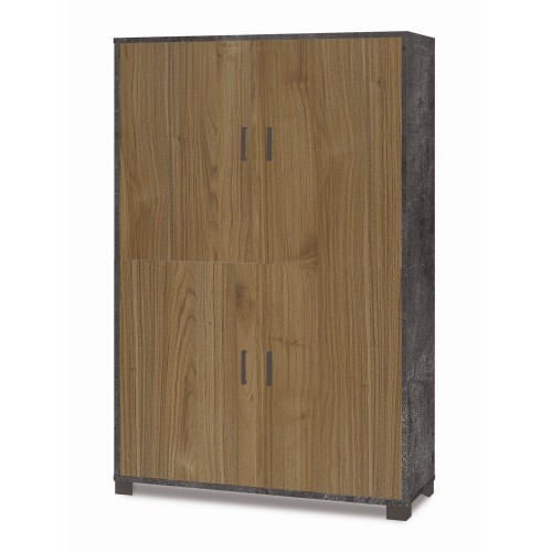 Credenza 4 Ante Dispensa Noce Nero Madia Buffet Ripiani Ufficio Piattaia