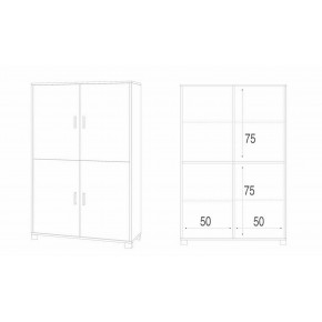 Mobile Credenza con 4 Ante Cemento Bianco Lucido Buffet Madia Soggiorno 2