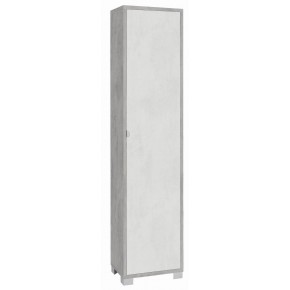 Mobile Armadio 1 Anta 190 Cemento Bianco Ufficio Multiuso Colonna Bagno