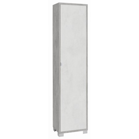 Mobile Armadio 1 Anta 190 Cemento Bianco Ufficio Multiuso Colonna Bagno