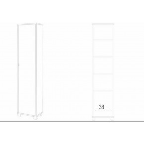 Armadio Colonna 1 Anta 190 Noce Nero con Ripiani Ufficio Mobile Multiuso 2