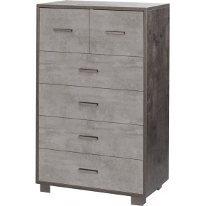 Como 6 Cassetti 110 cm Nero Grigio Cassettiera Settimino Camera Ufficio