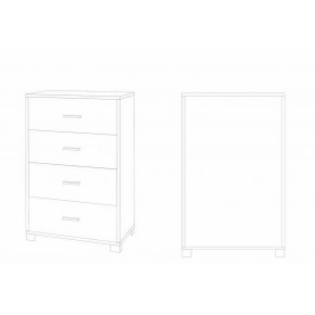 Como Cassettiera Noce Bianco 4 Cassetti da Ufficio Porta Documenti Legno 2