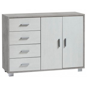 Credenza Cemento Bianco Mobile 2 Ante 4 Cassetti Madia Contenitore Salone