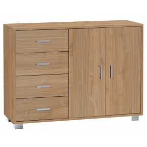 Madia Credenza Noce Mobile 2 Ante 4 Cassetti Contenitore Basso Salone