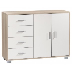 Madia Olmo Bianco Credenza Mobile 2 Ante 4 Cassetti Contenitore Salone