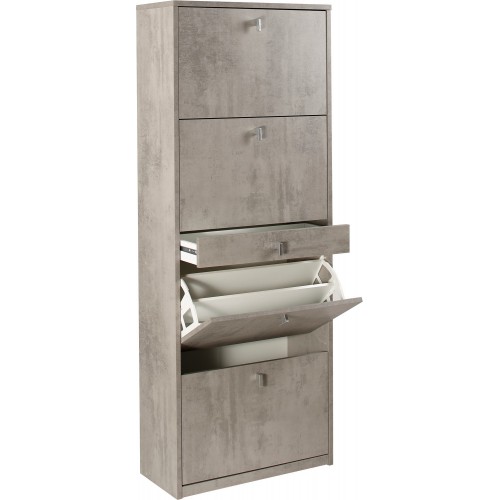 Scarpiera Slim Noce 4 Ante Ribalta Doppia con Cassetto Portascarpe Mobile