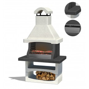 Barbecue a Legna in Cemento Carbonella BBQ Griglia da Giardino Cappa