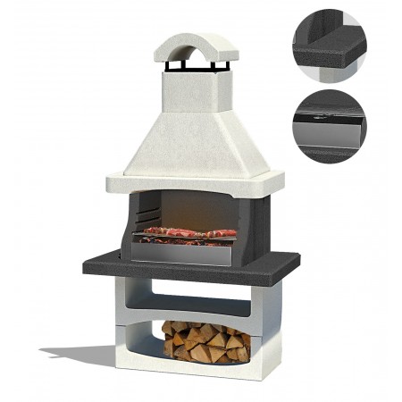 Barbecue a Legna in Cemento Carbonella BBQ Griglia da Giardino Cappa