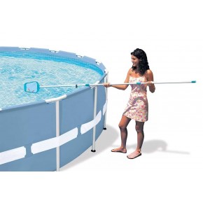 Kit Pulizia Piscina Fuori Terra Fondo Asta Spazzola Aspirante Retino Acqua 2